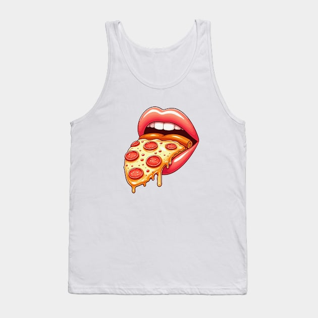 Pizza Tongue Tank Top by katzura